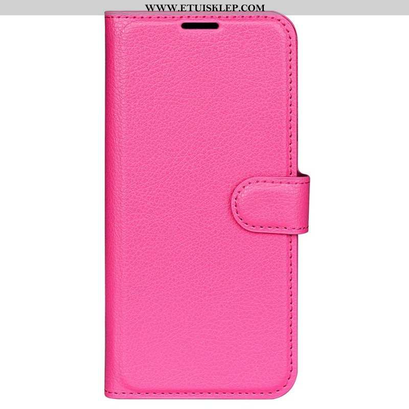 Etui Folio do Samsung Galaxy S23 Ultra 5G Klasyczny Efekt Skóry Liczi